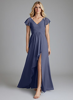 Azazie Omari Bridesmaid Dresses Stormy A-Line Chiffon Dress image3