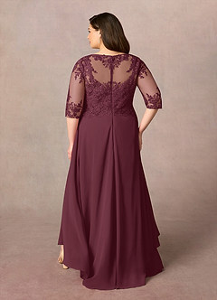 Azazie Monza Mother of the Bride Dresses Cabernet A-Line Lace Chiffon Dress image9