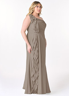 Azazie Sharon Bridesmaid Dresses A-Line One Shoulder Chiffon Floor-Length Dress image7