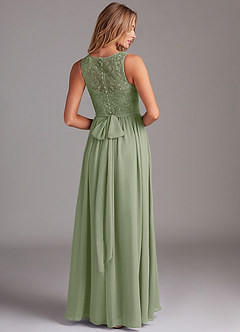Azazie Kingsley Bridesmaid Dresses Pistachio A-Line Lace Chiffon Dress image2