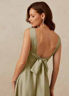Christian Siriano Bridal for Azazie 1001 Bridesmaid Dresses Moss Green A-Line Sweetheart Neckline Stretch Satin Dress image10