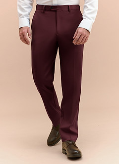 front James Cabernet Structured Stretch Dress Pants