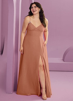 Barbie ♥ Azazie Robes de demoiselle d'honneur Robe Trapèze en Mousseline de soie avec poches Mai Tai image7