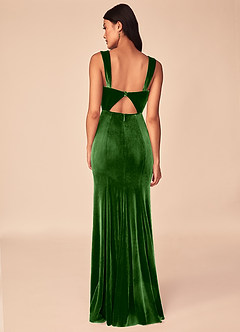 Azazie Lanessa Bridesmaid Dresses Ivy Mermaid V-Neck Keyhole Back Velvet Dress image2
