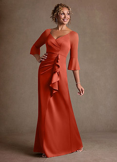 Azazie Nampa Suknie dla Matki Panny Młodej Osłona Pofałdowany Siatka Długość podłogi Sukienka image2