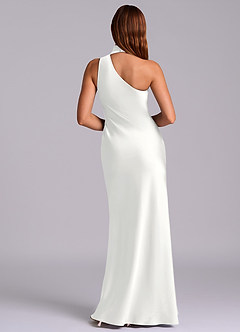 Azazie Seona Morsiusneito Mekot Mrenneito Yksi olkapää Joustava satiini Lattian pituus Pukeutua image4