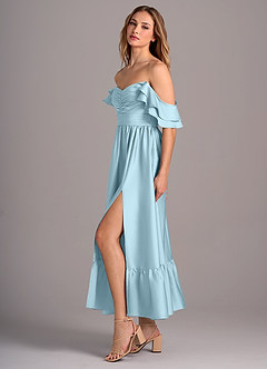 Azazie Anaya Bridesmaid Dresses Sky Blue A-Line Sweetheart Neckline Stretch Satin Convertible Dress image4