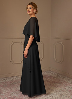 Azazie Bowie Mother of the Bride Dresses Black A-Line Chiffon Dress image4