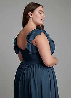 Azazie Anaya Bridesmaid Dresses Dark Navy A-Line Sweetheart Neckline Chiffon Dress image15