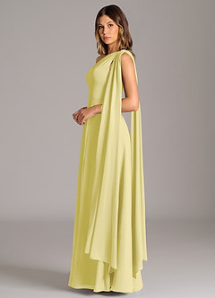 Azazie Tella Brautjungfernkleider A-Linie One-Shoulder Chiffon Kleid Zitronensorbet image5