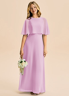 Azazie Maris Junior Linia A Szyfon Długość podłogi Młodsza druhna Sukienka image5