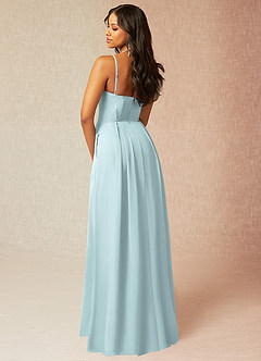 Azazie Kyedae Bridesmaid Dresses Mist A-Line V-Neck Pleated Chiffon Dress image4