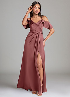 Azazie Dakota Brautjungfernkleider A-Linie Schulterfrei Stretch-Satin Kleid Amethyst image4