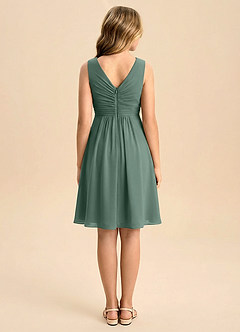 Azazie Skyla Junior Jurk van Chiffon met A-Lijn Geplooid Zeemos image2