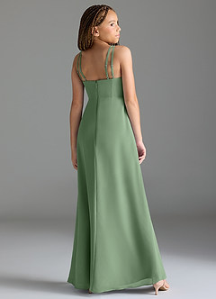 Azazie Leo Junior Matcha Mermaid Pleated Chiffon Dress image5