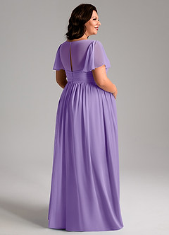 Azazie Verna Maternity Bridesmaid Dresses A-Line V-Neck Ruched Chiffon Floor-Length Dress image8