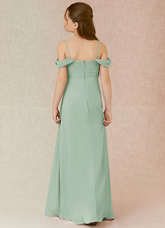 Azazie Kaitlynn Junior Agave A-Line Off the Shoulder Chiffon Dress image2