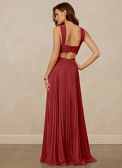 Christian Siriano Bridal for Azazie 1009 Bridesmaid Dresses Rust A-Line Pleated Chiffon Dress image4