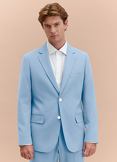 front James Sky Blue Structured Stretch Suit Jacket