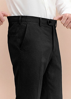 front Miles Black Seersucker Dress Pants
