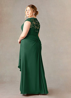 Azazie Birdie Mother of the Bride Dresses Dark Green A-Line Queen Anne Sequins Chiffon Dress image10