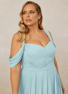 Christian Siriano Bridal for Azazie 1013 Bridesmaid Dresses Sea Glass A-Line Off the Shoulder Chiffon Dress image14