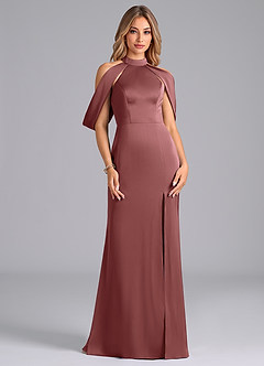 Azazie Bonny Brautjungfernkleider Meerjungfrau-Linie Schulterfrei Stretch-Satin Kleid Amethyst image1