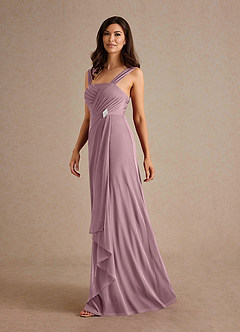 Azazie Clinton Mother of the Bride Dresses Dusty Rose A-Line Pleated Mesh Dress image6