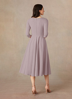 Azazie Nassif Mother of the Bride Dresses Vintage Mauve A-Line Stretch Crepe Dress image4
