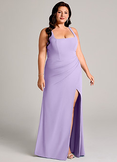 Azazie Mero Bridesmaid Dresses Lilac Sheath Pleated Chiffon Dress image13