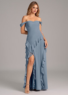 Azazie Sloane Brautjungfernkleider A-Linie Herzausschnitt Chiffon Kleid Zwielichtviolett image4