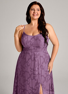 Azazie Moira Brautjungfernkleider A-Linie Seitliche Cut-Outs Blumen-Burnout Kleid Blauregen image12