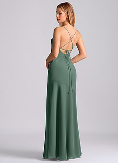 Azazie Grata Bridesmaid Dresses Sea Moss Mermaid Pleated Chiffon Dress image2