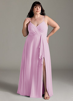 Azazie Akita Abiti da Damigella Abito A-Line in Chiffon Rosa Confetto image5