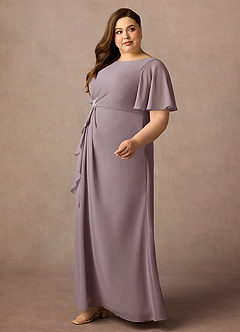 Azazie Rain Abiti per la Madre della Sposa Abito Tubino in Chiffon Perline Dusk image6