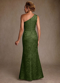 Azazie Joylin Mère de la mariée Robes Robe Trompette en Blumen-Burnout Une épaule Olive image2