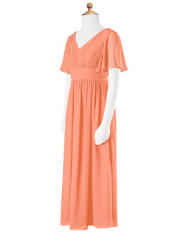 Azazie Temeka Junior Sunset A-Line Pleated Chiffon Dress image6