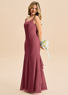 Azazie Lioren Junior Robe Sirène en Mousseline de soie Arc Merlot image2