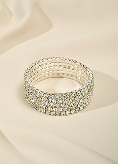 front Lot de 5 bracelets extensibles en cristal