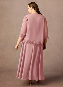 Azazie Devana Mère de la mariée Robes Robe Trapèze en Mousseline de soie Sequins Rose Poussiéreuse image8