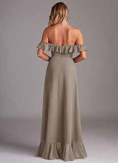 Azazie Lyra Bridesmaid Dresses Taupe A-Line Chiffon Convertible Dress image7
