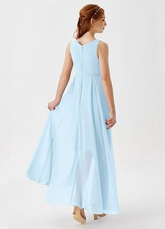 Azazie Lizette Junior Sky Blue A-Line Pleated Chiffon Dress image2
