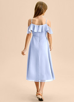 Azazie Kamilla Junior Abito A-Line in Chiffon a Spalla Scoperta Ghiaccio image2