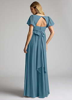 Azazie Madisynn Maternity Bridesmaid Dresses Bow Chiffon Floor-Length Dress image2