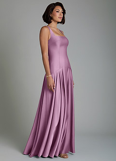 Azazie Reina Bridesmaid Dresses Wisteria A-Line Pleated Stretch Satin Dress image5