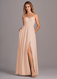 Azazie Joni Final Sale English Rose A-Line Strapless Chiffon Convertible Dress image6