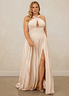 Christian Siriano Bridal for Azazie 1009 Bridesmaid Dresses White Alabaster A-Line Pleated Chiffon Dress image9