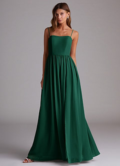 Azazie Calianna Bridesmaid Dresses Emerald A-Line Off the Shoulder Chiffon Convertible Dress image4