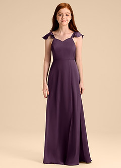 Azazie Everett Junior Klä av A-Line i Stretch Satin Rosett image6