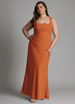 Azazie Agustina Bridesmaid Dresses Cinnamon Mermaid Corset Chiffon Dress image10